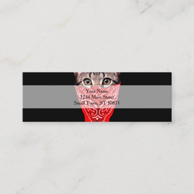 Carte De Visite Mini Capuchon de chat (Devant)