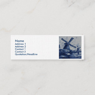 Carte De Visite Mini Carrelage Bleu Delft - Windmills by the Water