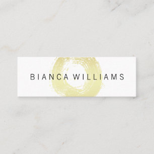 Carte De Visite Mini Cercle brossé or élégant