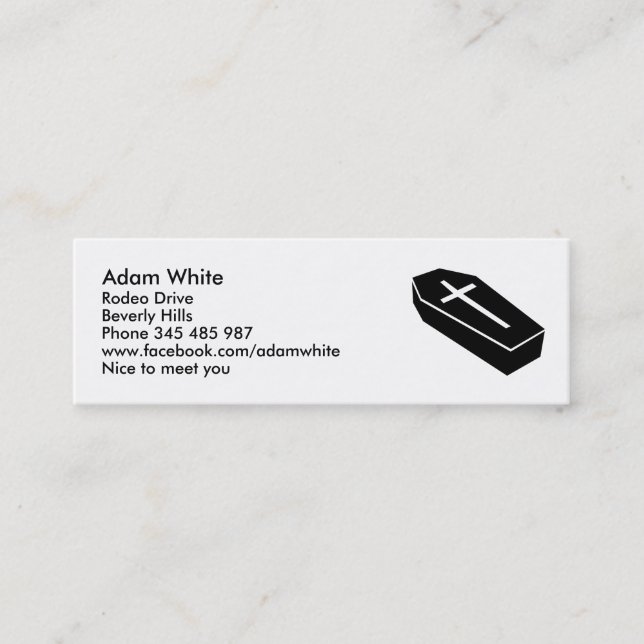 Carte De Visite Mini Cercueil (Devant)