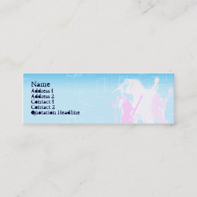 Carte De Visite Mini Chanteur de guitare de paix - maigre (Devant)