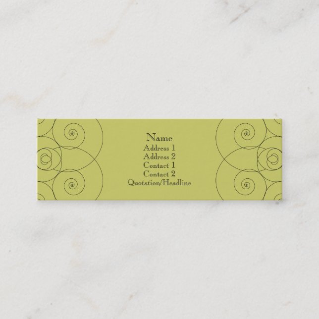 Carte De Visite Mini Charleston - vert jaune amorti (Devant)