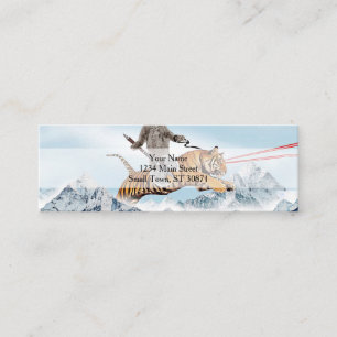 Carte De Visite Mini Chat guerrier chevauchant un tigre