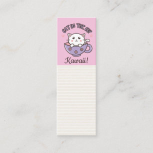 Carte De Visite Mini Chat mignon dans la tasse rose