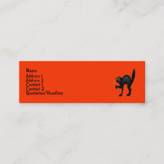 Carte De Visite Mini Chat noir - Chat peureux Halloween