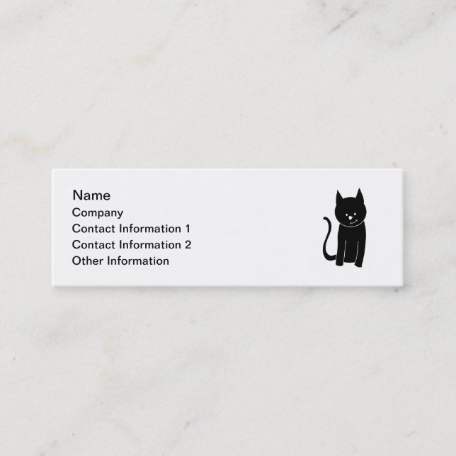 Carte De Visite Mini Chat noir mignon (Devant)