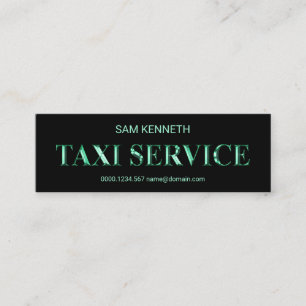 Carte De Visite Mini Chauffeur de taxi pour un signal métallique bleu 