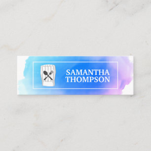 Carte De Visite Mini Chef créatif   Ustensiles de Cuisine Aquarelle