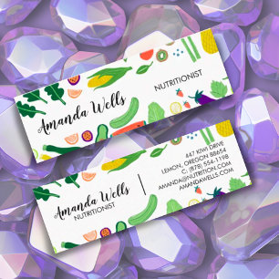 Carte De Visite Mini Chef nutritionniste Entraîneur Unique Légumes Art
