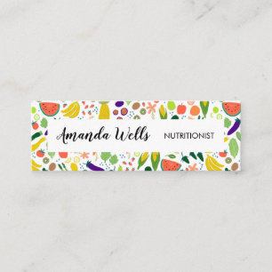 Carte De Visite Mini Chef nutritionniste Entraîneur Unique Légumes Art