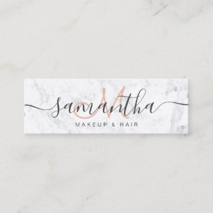 Carte De Visite Mini Cheveux de marbre blancs à la mode élégants