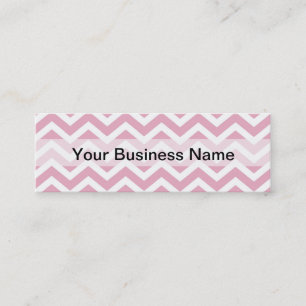 Carte De Visite Mini chevron rose et blanc