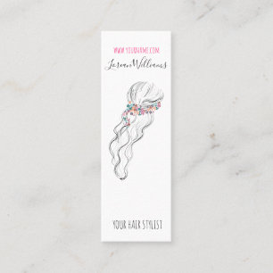 Carte De Visite Mini Chic boho fleur sauvage Mariage cheveux Styliste f