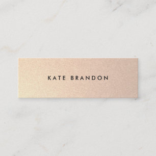 Carte De Visite Mini Chic élégant Faux Brossé Gold Beauty Salon