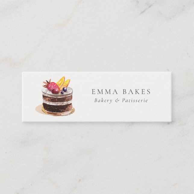 CARTE DE VISITE MINI CHIC FRUITS FLORAL CAKE PATISSERIE CUPCAKE BAKERY (Devant)