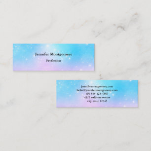 Carte De Visite Mini Ciel dégradé rose et bleu pastel avec étoiles
