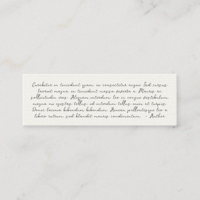 Carte De Visite Mini Citation personnalisée célébration de la vie marqu (Devant)