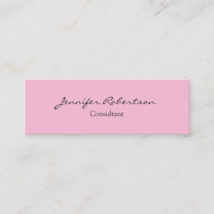 Carte De Visite Mini Classique simple rose simple plaine unique mince