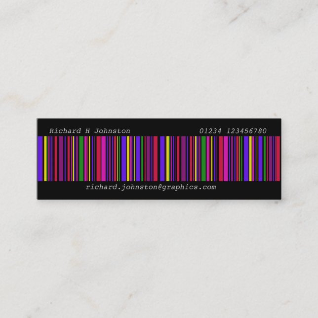 Carte De Visite Mini Code barres multi moderne de couleur (Devant)