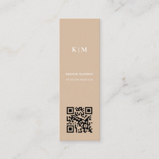 Carte De Visite Mini Code Qr Concepteur intérieur minimal tendance
