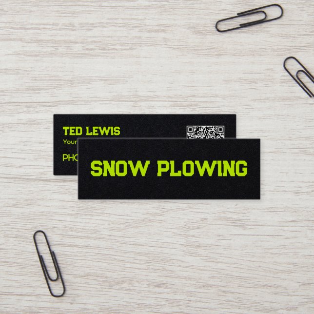 Carte De Visite Mini Code QR de suppression de neige (Devant/Arrière en situation)