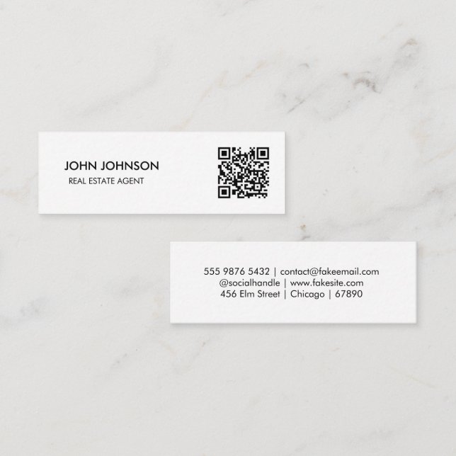 Carte De Visite Mini Code QR Mini Entreprise  (Devant / Derrière)