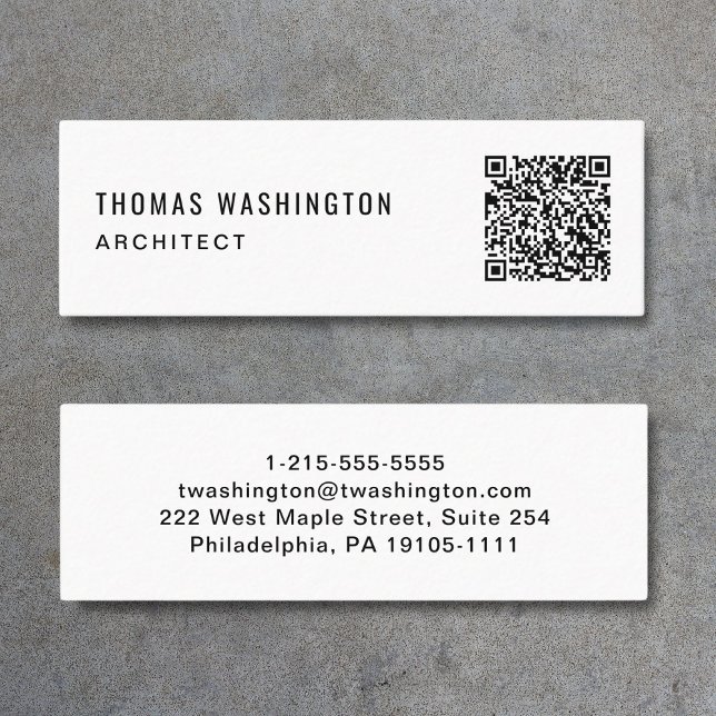 Carte De Visite Mini Code QR minimal professionnel (Capture attention, make connections, and leave a lasting impression with our modern QR business card)