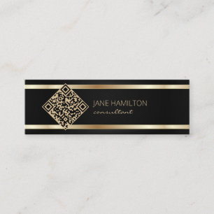 Carte De Visite Mini Code QR Or Consultant Moderne