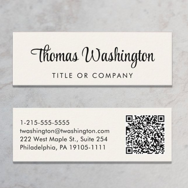Carte De Visite Mini Code QR professionnel Création de script élégant (Créateur téléchargé)