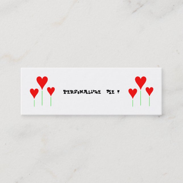 Carte De Visite Mini Coeurs floraux Girly mignons de (Devant)