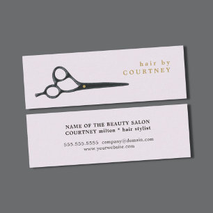 Carte De Visite Mini Coiffeur gris élégant propre moderne de ciseaux