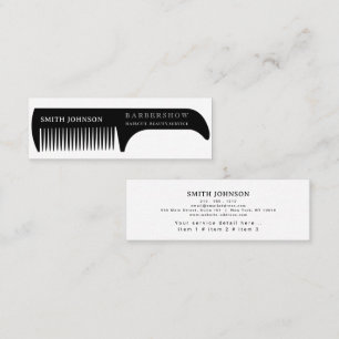 Carte De Visite Mini Coiffeur professionnel peigne moderne pour coiffur