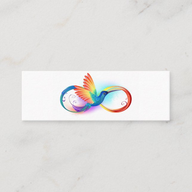 Carte De Visite Mini Colibri arc-en-ciel avec symbole Infinity (Devant)