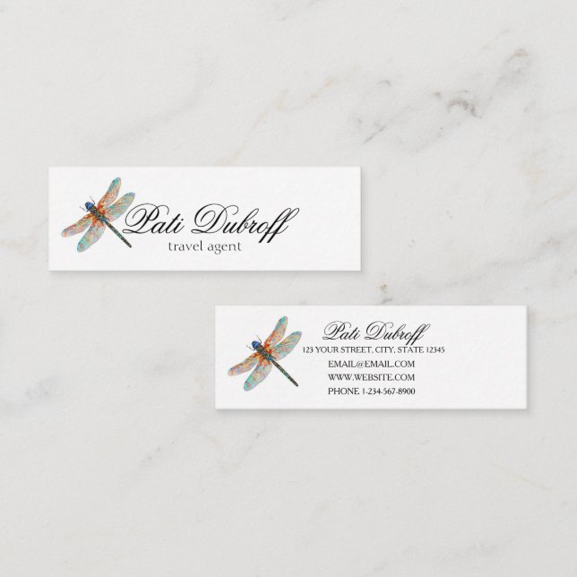 Carte De Visite Mini Collage photo de l'agent de voyage (Devant / Derrière)