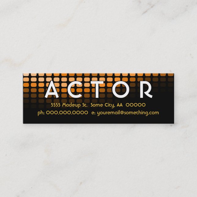 Carte De Visite Mini Compteurs orange ACTOR (Devant)
