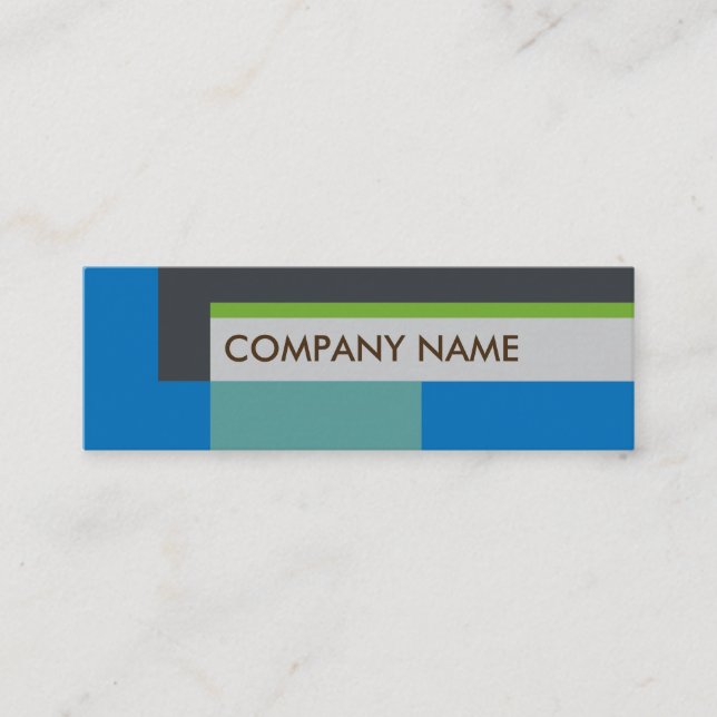 Carte De Visite Mini Conception de bloc Mini BC, bleu gris (Devant)