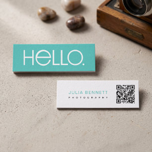 Carte De Visite Mini Conception de typographie « Hello » moderne