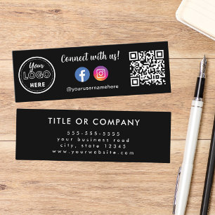 Carte De Visite Mini Connectez-vous avec nous Qr Code Instagram Faceboo