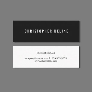 Carte De Visite Mini Conseillère professionnelle minimaliste en noir b
