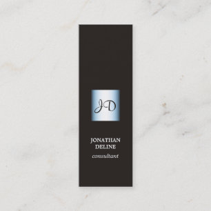 Carte De Visite Mini Consultant en matière bleu noir élégant moderne