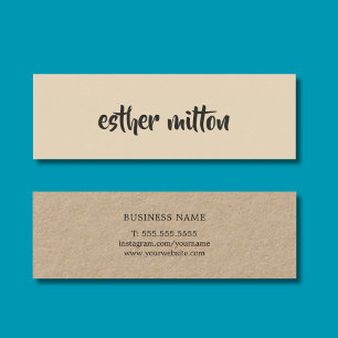 Carte De Visite Mini Consultant en papier kraft beige moderne élégant