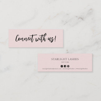 Carte De Visite Mini Contact Rose minimal simple avec nous Insertion