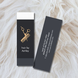 Carte De Visite Mini Cool Bleu Frais Bleu Blancs Faux Gold Coiffure