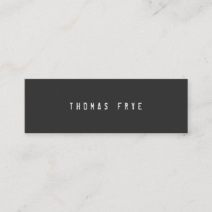 Carte De Visite Mini Cool de hanche et Edgy, minimaliste noir simple