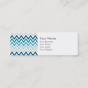 Carte De Visite Mini Couleur bleu blanc Chevron motifs géométriques