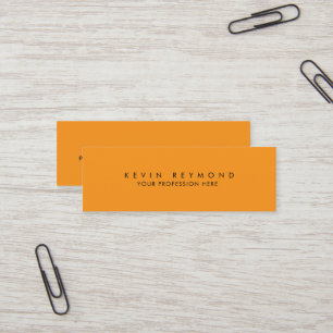 Carte De Visite Mini Couleur orange simple minimaliste