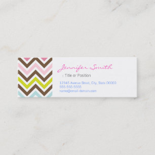 Carte De Visite Mini Couleurs aztèques - Chic Chevron Zigzag Motif