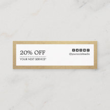 Coupon de médias sociaux polyvalent Gold Border