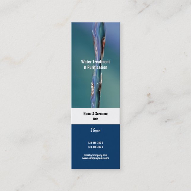 Carte De Visite Mini COUTUME de scintillement de photographie de l'eau (Devant)