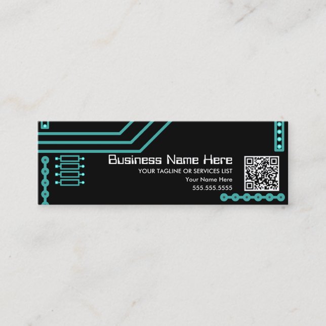 Carte De Visite Mini cpu v.3 avec code qr (Devant)